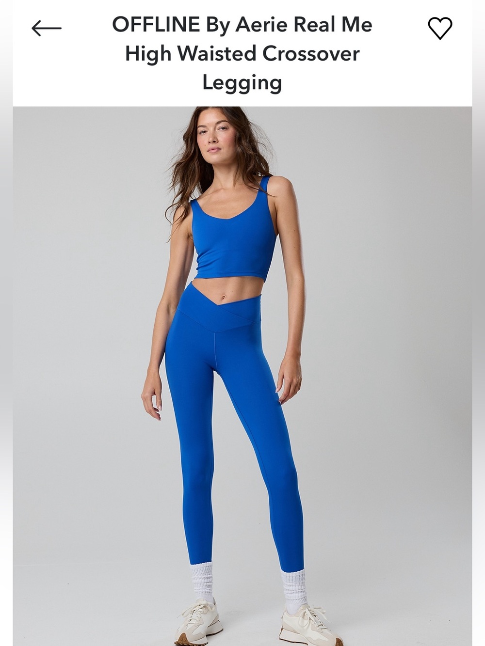 aerie High Waisted Crossover Leggings in Bright Blue